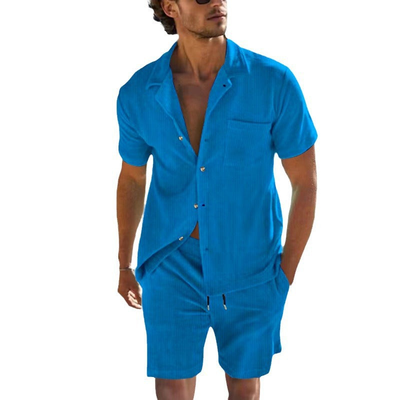 Herren Sommer-Set Atmungsaktives Kurzarm-Shirt und Shorts