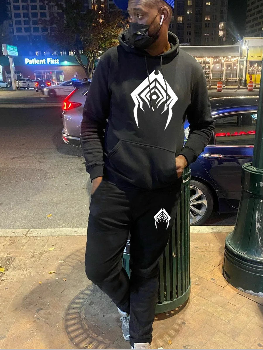 Herren Streetwear Set Kapuzenpullover Jogginghose Spinnen Design