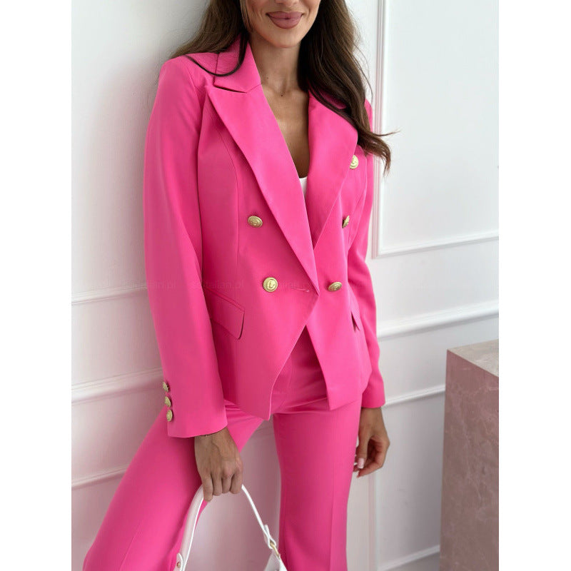 Damen Blazer Anzug Eleganter Businessanzug mit goldenen Knöpfen