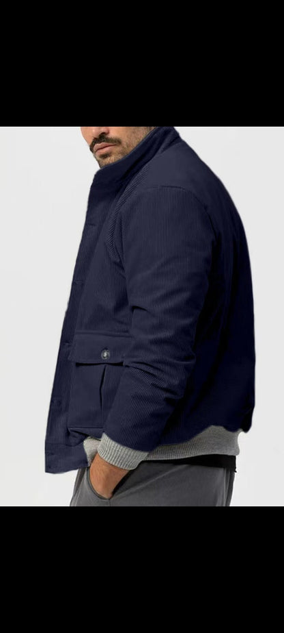 Herren Cordjacke Bequem Lässig Mit Taschen