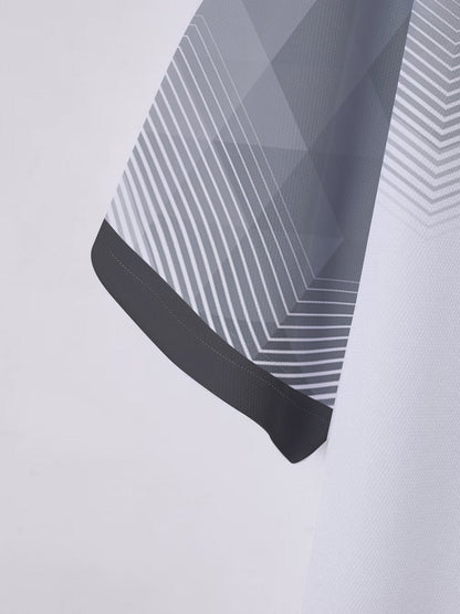 Herren Poloshirt Modern Geometrisch Muster Berlin Style - BerlinGlamour