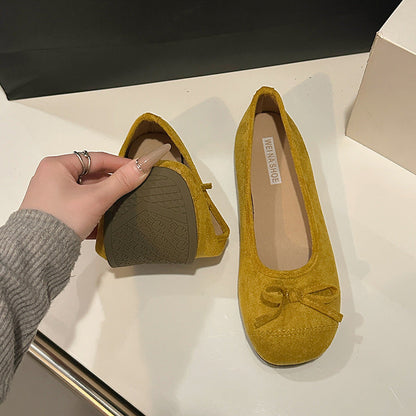 Damen Ballerina Schuhe Elegant Schleifen Detail