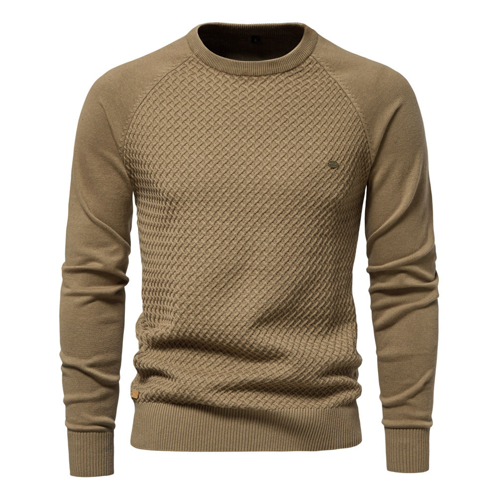 Herren Strickpullover Modern Rundhals Großes Muster