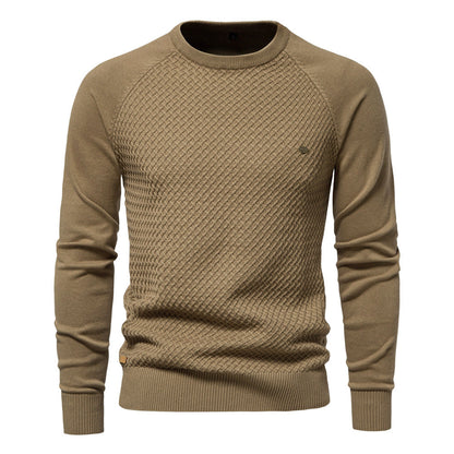 Herren Strickpullover Modern Rundhals Großes Muster