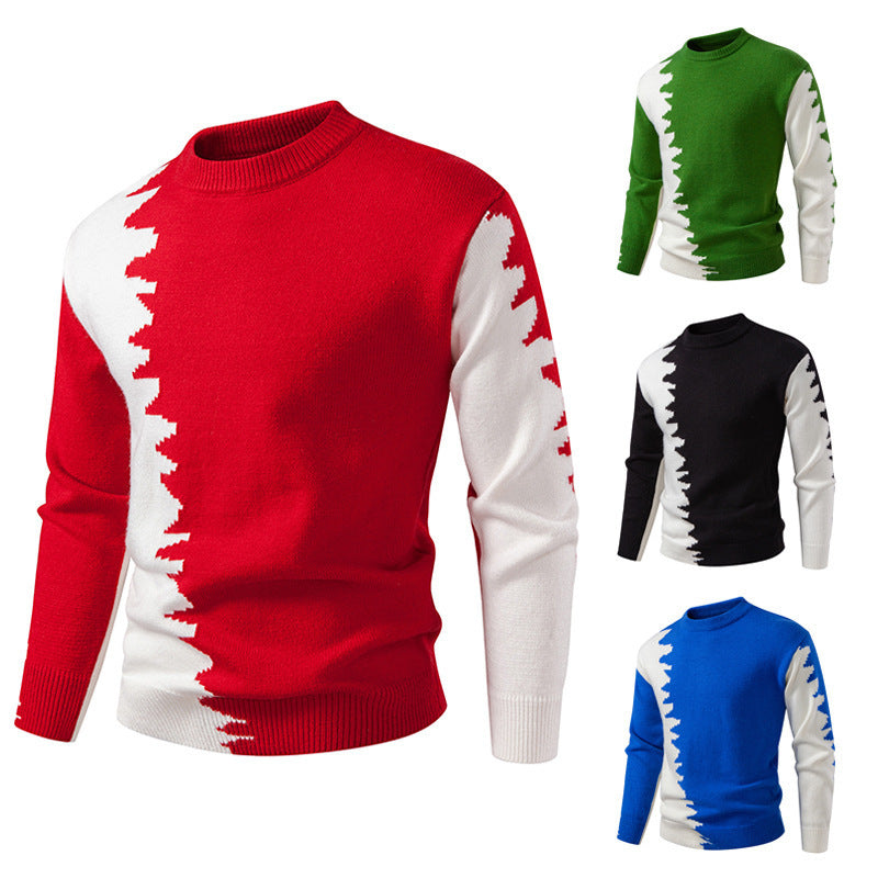 Modischer Herren Pullover Asymmetrisch Farben Hochkomfort - BerlinGlamour