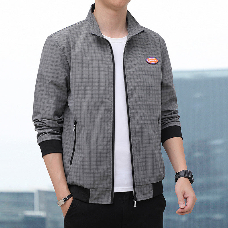 Herren Jacke Karomuster Freizeitjacke Mit Taschen Modern - BerlinGlamour