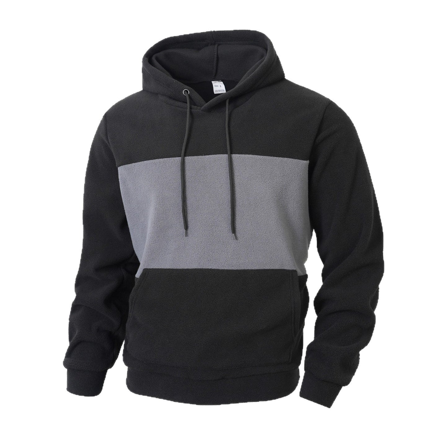 Herren Fleece-Hoodie mit Farbblock-Design und Seitentaschen