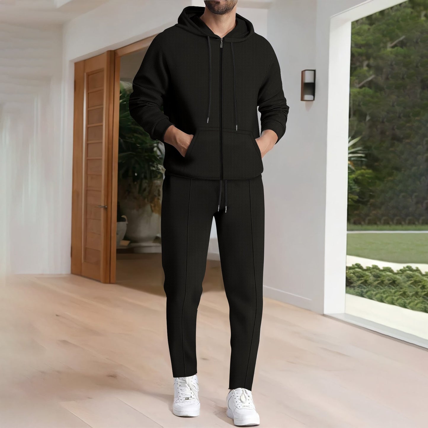 Herren Kapuzenanzug Sportlich Funktional Mit Taschen