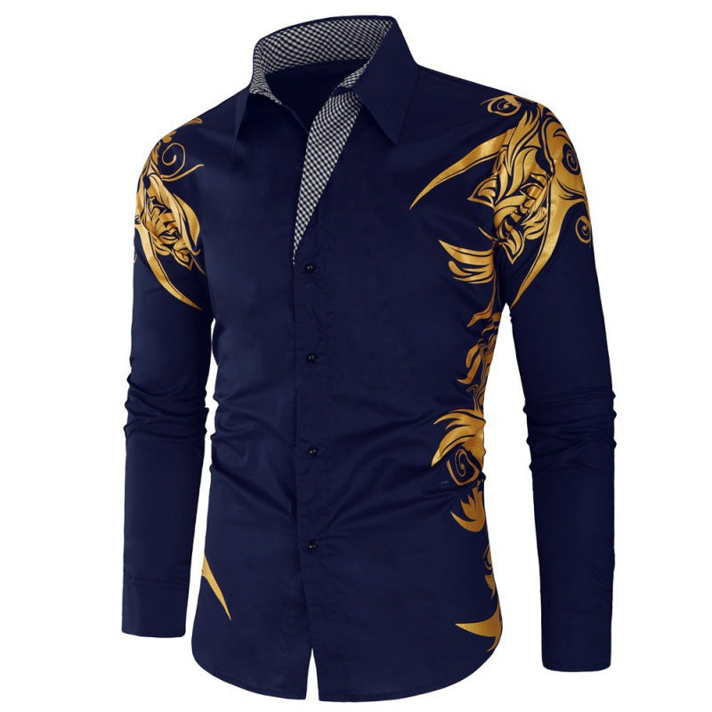 Herren Hemd Elegant Floralmuster Stilvolle Bluse