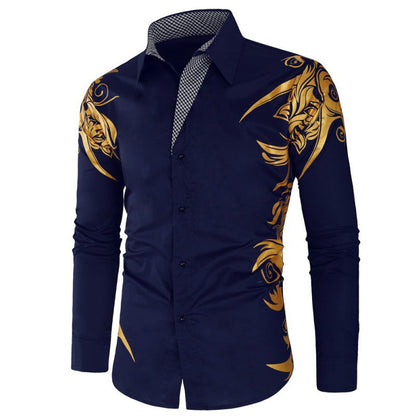 Herren Hemd Elegant Floralmuster Stilvolle Bluse
