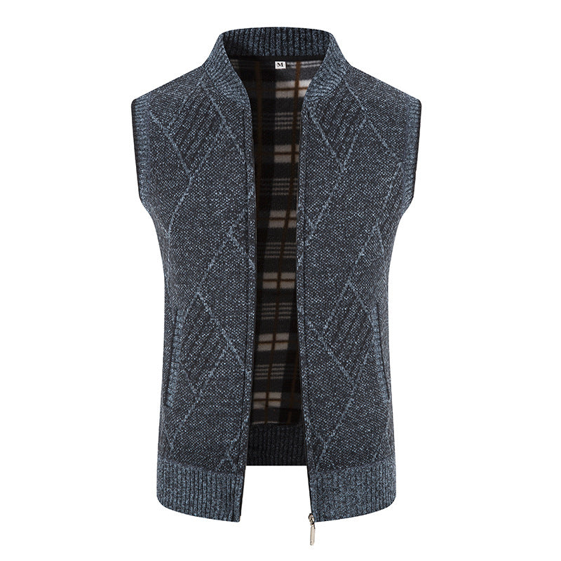 Herren Weste Strick Modern Zopfmuster Elegant - BerlinGlamour
