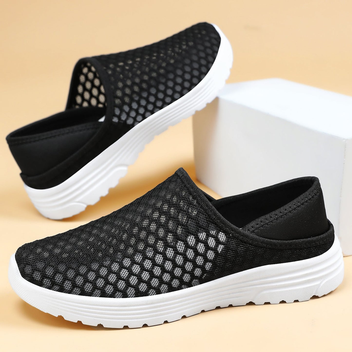 Damen Sneaker Atmungsaktiv Slip-On Bequem Flexibel