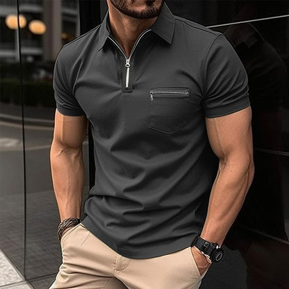 Herren T-Shirt Kurzarm Sportlich mit Brusttasche
