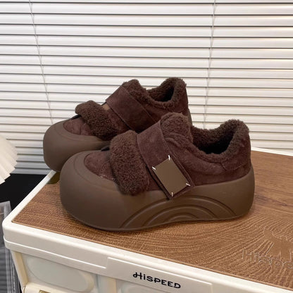 Damen Sneaker Plüsch Gefüttert Warm Bequem