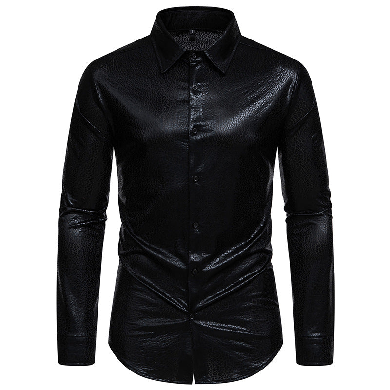 Herren Langarmhemd mit Muster Glitzernd Elegant
