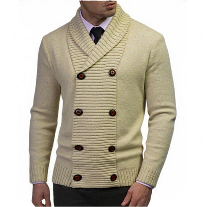 Herren Strickpullover Modern mit Knopfverschluss und Struktur