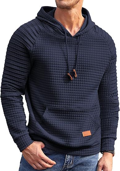 Herren Kapuzenpullover Lässig Strukturiert Grau