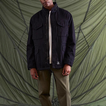 Herren Jacke Lässig Mit Taschen Hoch Kragen