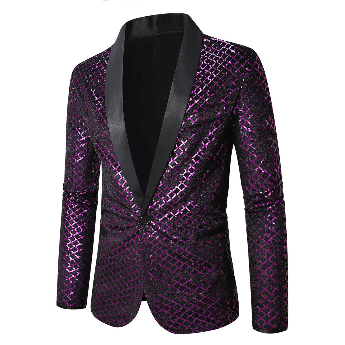 Herren Blazer Glitzer Pailletten Modern Glamour Style