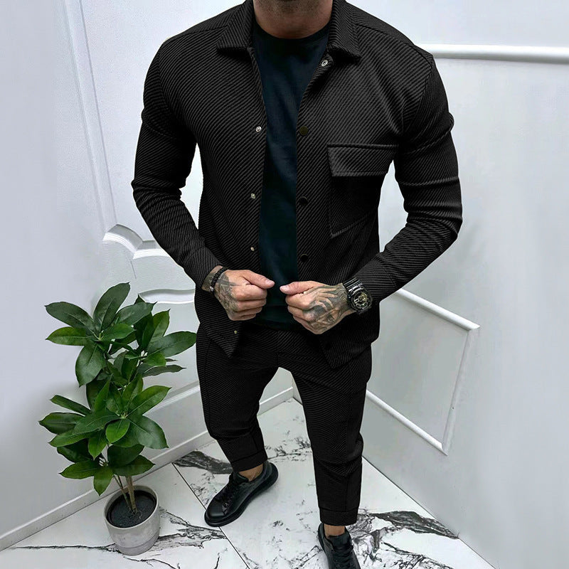 Herren Jogginganzug Set elastisch Strukturiert Modern - BerlinGlamour
