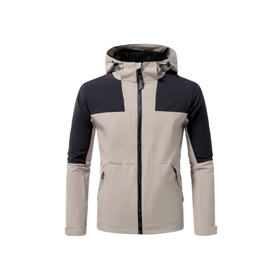 Herren Windbreaker Jacke Wasserdicht mit Kapuze und Taschen
