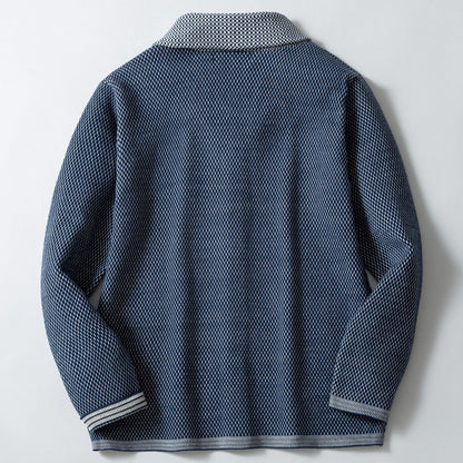 Herren Strickjacke Elegante Knöpfe Breiter Schalkragen