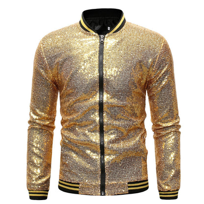 Herren Blazer Sportlich Glitzernd Mit Pailletten