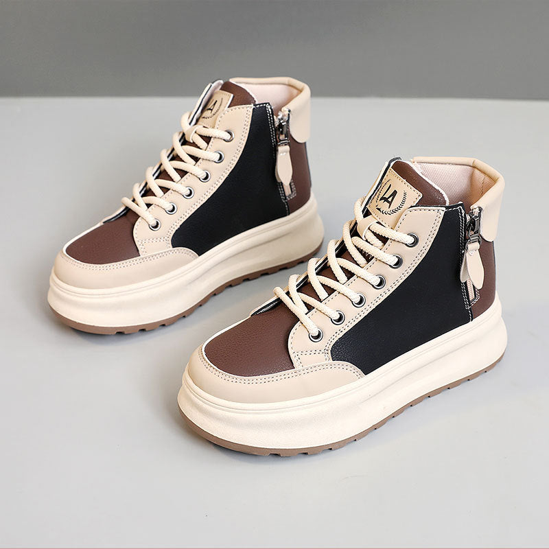 Damen Sneaker High-Top Modell mit Zipper und Weicher Sohle