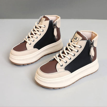 Damen Sneaker High-Top Modell mit Zipper und Weicher Sohle