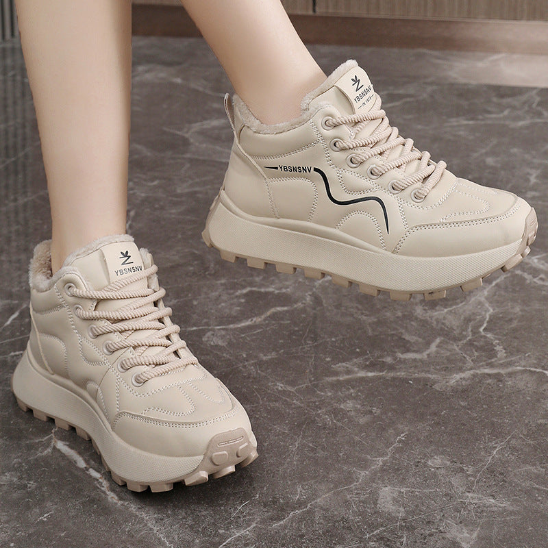 Damen Sneaker Hochgeschnittene Warmfutter Rutschfest