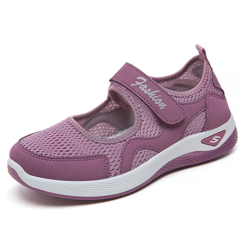 Damen Sneaker Sportlich Slip-On Klettverschluss Weite Einstellbar