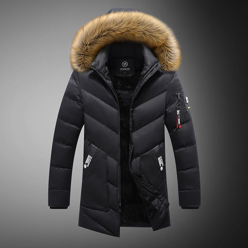Herren Winterjacke Steppjacke Abnehmbarer Fellkragen Praktisch