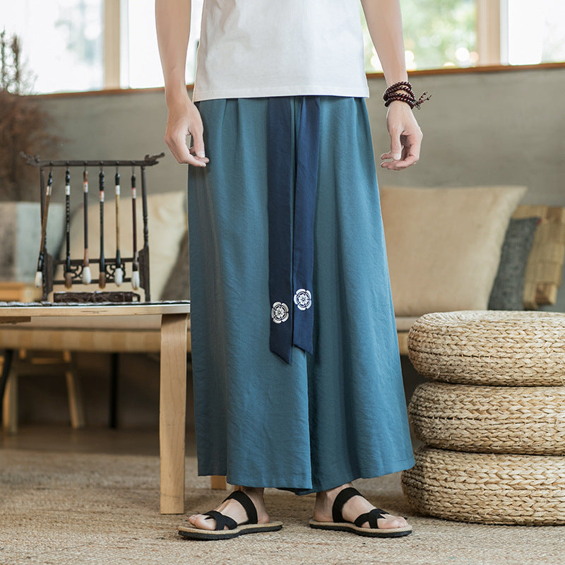 Herren Palazzo-Hose Elegante Lässig Mit Gürtel