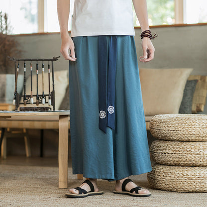 Herren Palazzo-Hose Elegante Lässig Mit Gürtel