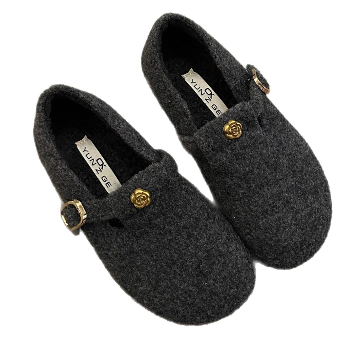 Damen Filzschuhe Elegante Schnalle Warm