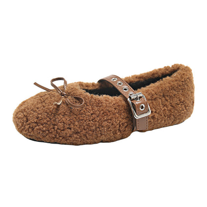 Damen Ballerinas Weich Bequem mit verstellbarem Riemen