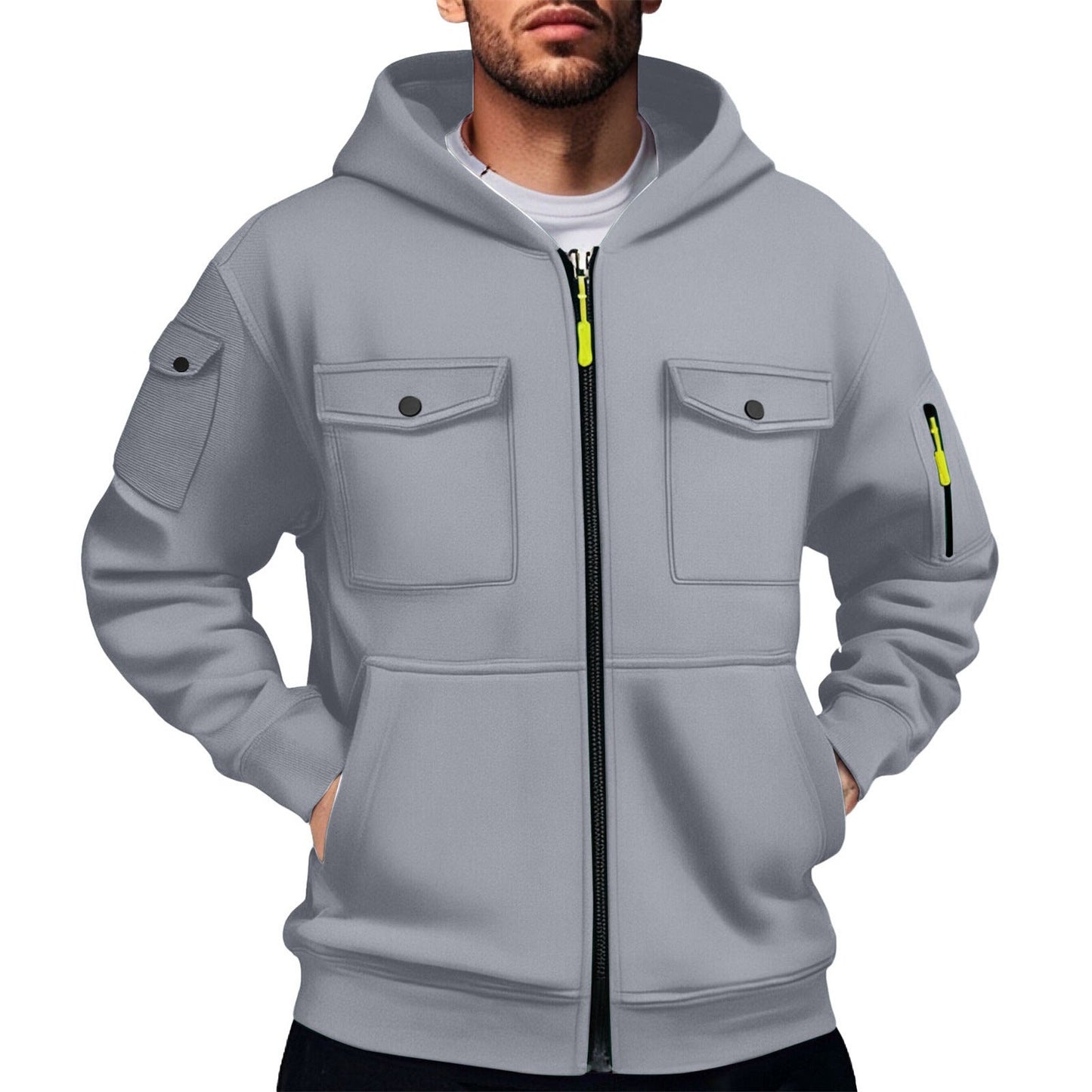 Herren Hoodie Praktisch mit Taschen Sportlich Comfort