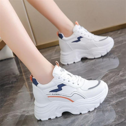 Damen Sneaker Hochplattform Atmungsaktiv Modern