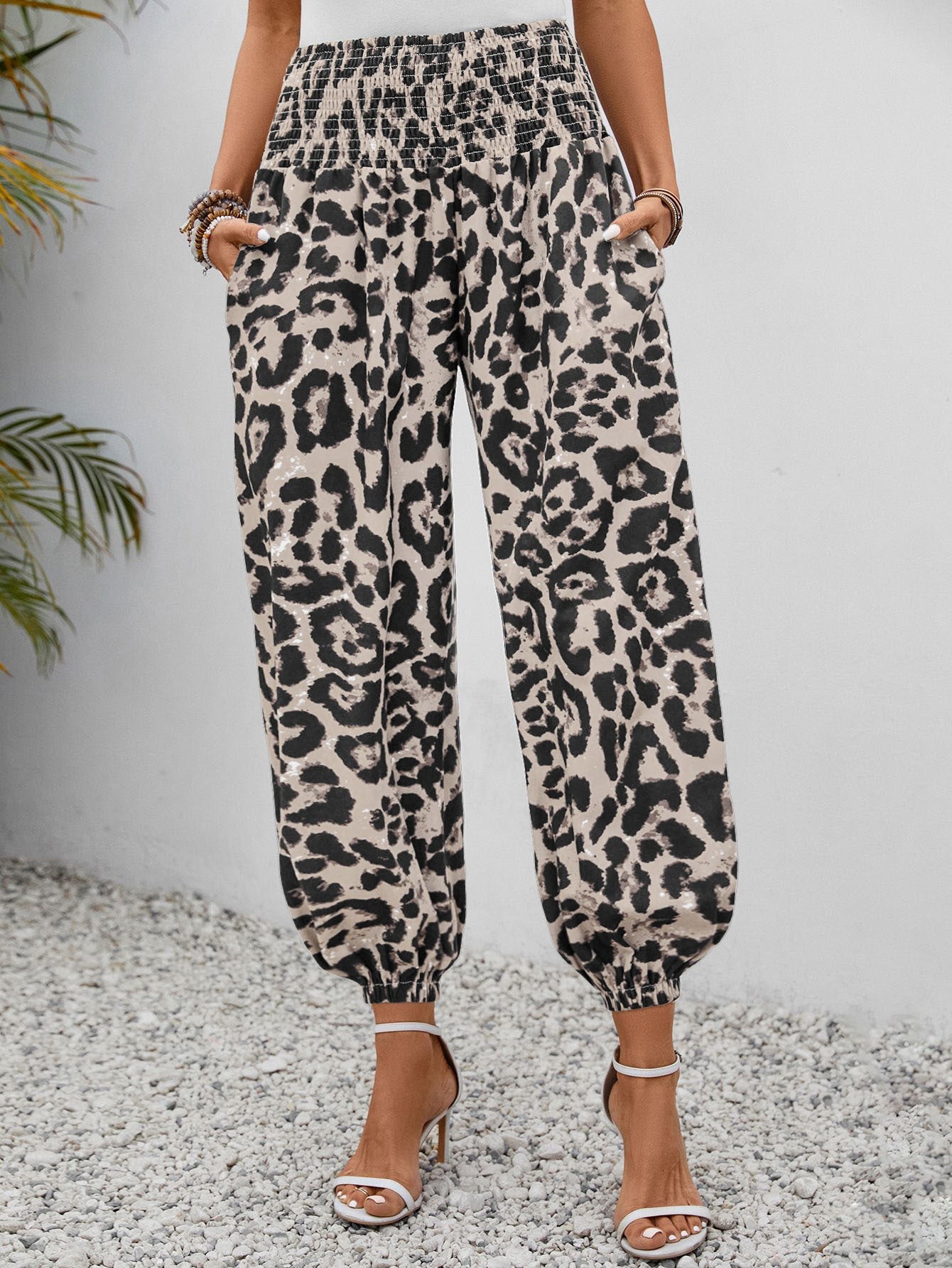 Weite Damen-Hosen Leopardenmuster Trendy Elegant