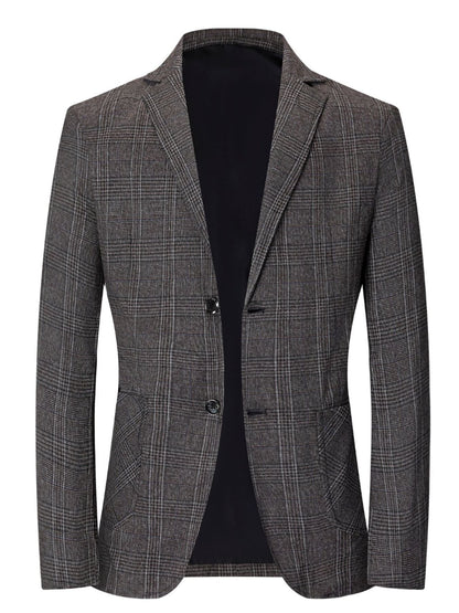 Herren Slim-Fit Blazer Kariert Modern Berlin Stil
