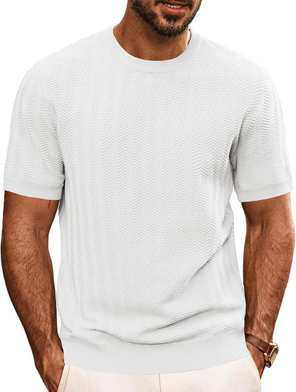 Herren Strickpullover Wellenmuster Bequem Luftig