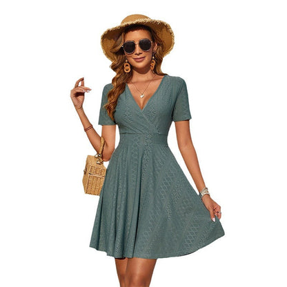 Sommerkleid Damen Wickelkleid V-Ausschnitt Leichtigkeit