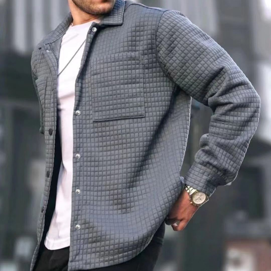 Herren Overshirt Jacke Strukturiert Modern