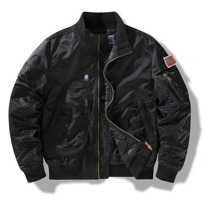 Herren Bomberjacke Funktionell mit Taschen Schwarz