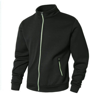 Herren Fleecejacke Sportlich Warm Mit Stehkragen