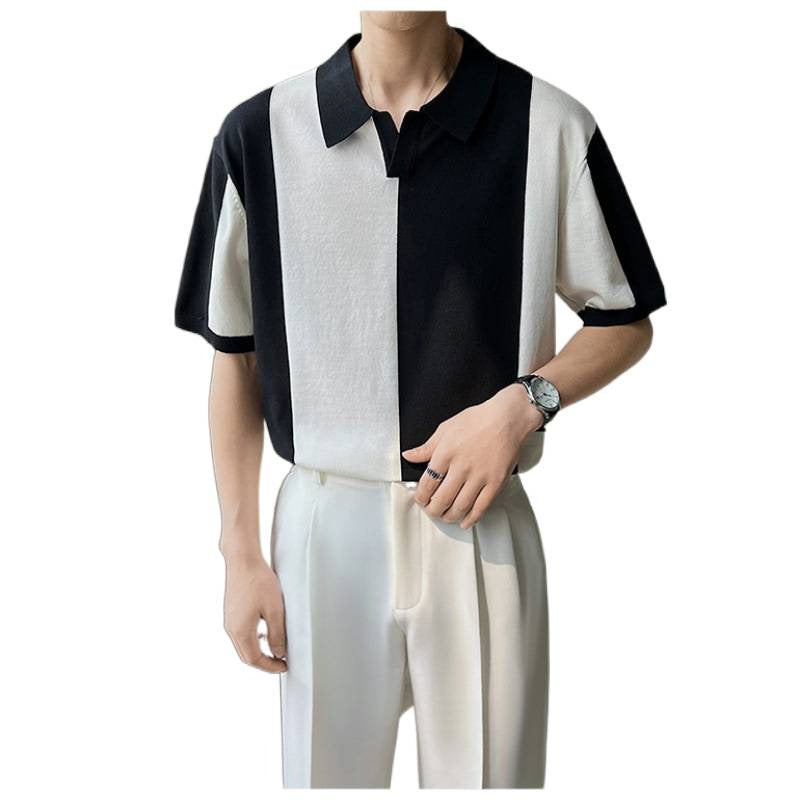 Herren Poloshirt Modern Farbblockdesign Locker