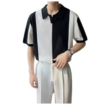 Herren Poloshirt Modern Farbblockdesign Locker