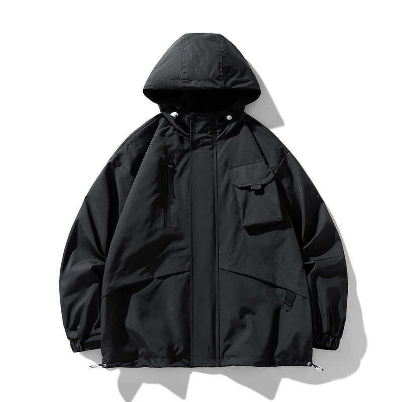 Wasserdichte Funktionsjacke Unisex mit verstellbarem Kapuzen