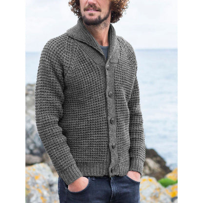 Herren Strickjacke Modern mit Knöpfen und Feinstruktur - BerlinGlamour