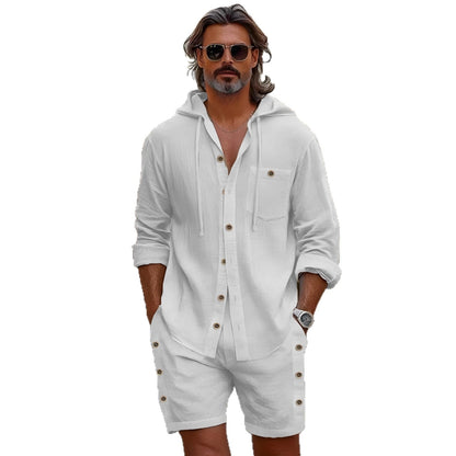 Herren Sport-Outfit Kapuze Shorts Freizeit